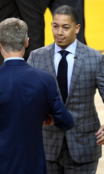 The Latest: Cavs, Warriors tied at first break in Game 7